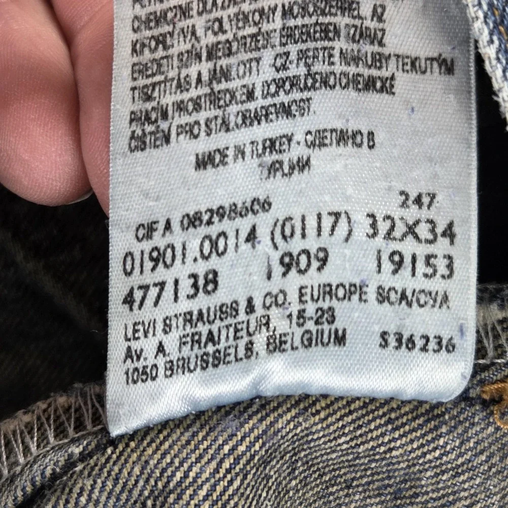 VTG Levis Jeans Mens Blue 1901 Special Edition Buckle Back Zip Fly Fits 34x32
